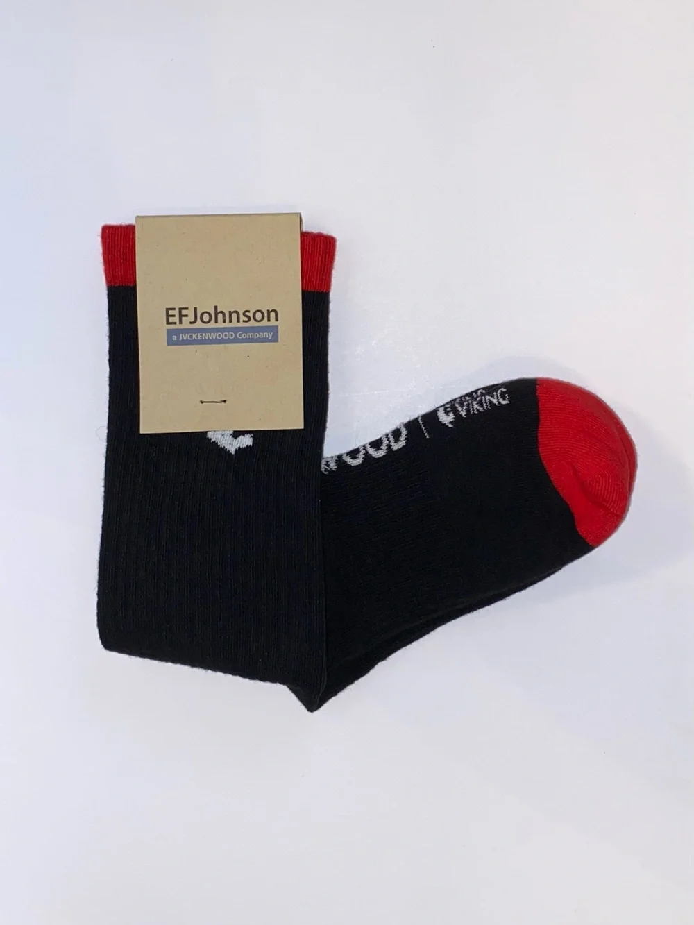 Sock Club Men's Black Crew Socks with Red Toe & Cuff